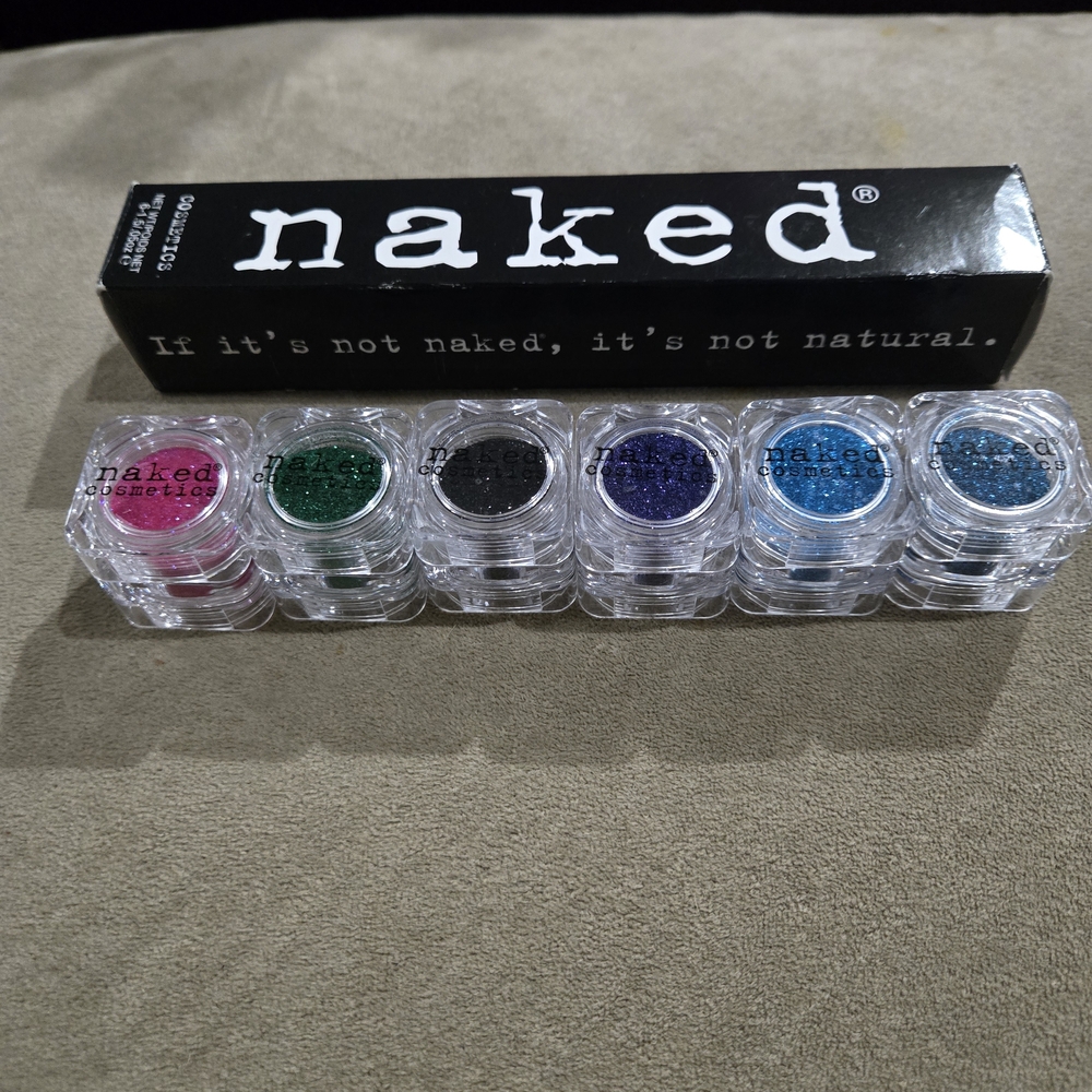 NAK Glitter Eyeshadow Set - Pink, Green, Black, Blue